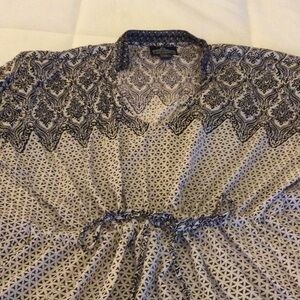 Angie Black and Cream Geometric Long Sleeve Dress